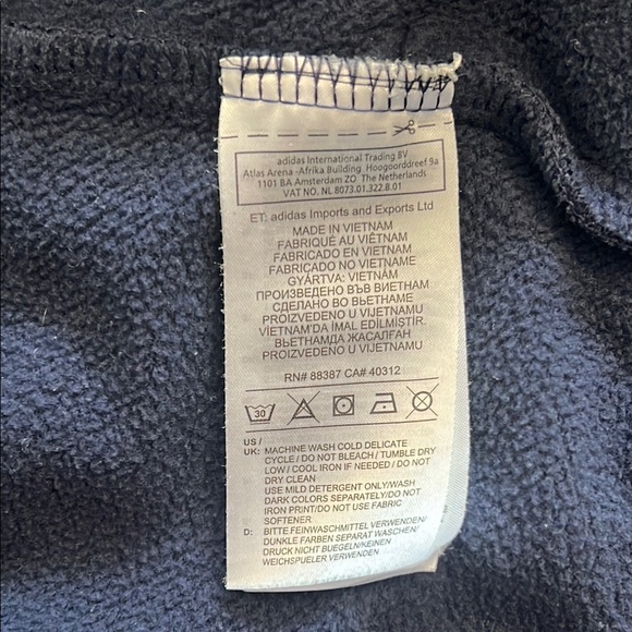 Adidas Navy Blue Hoodie Mens Large - Picture 8 of 15